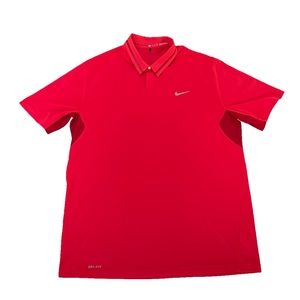 Tiger Woods Red Nike DriFit Golf Shirt Size XL